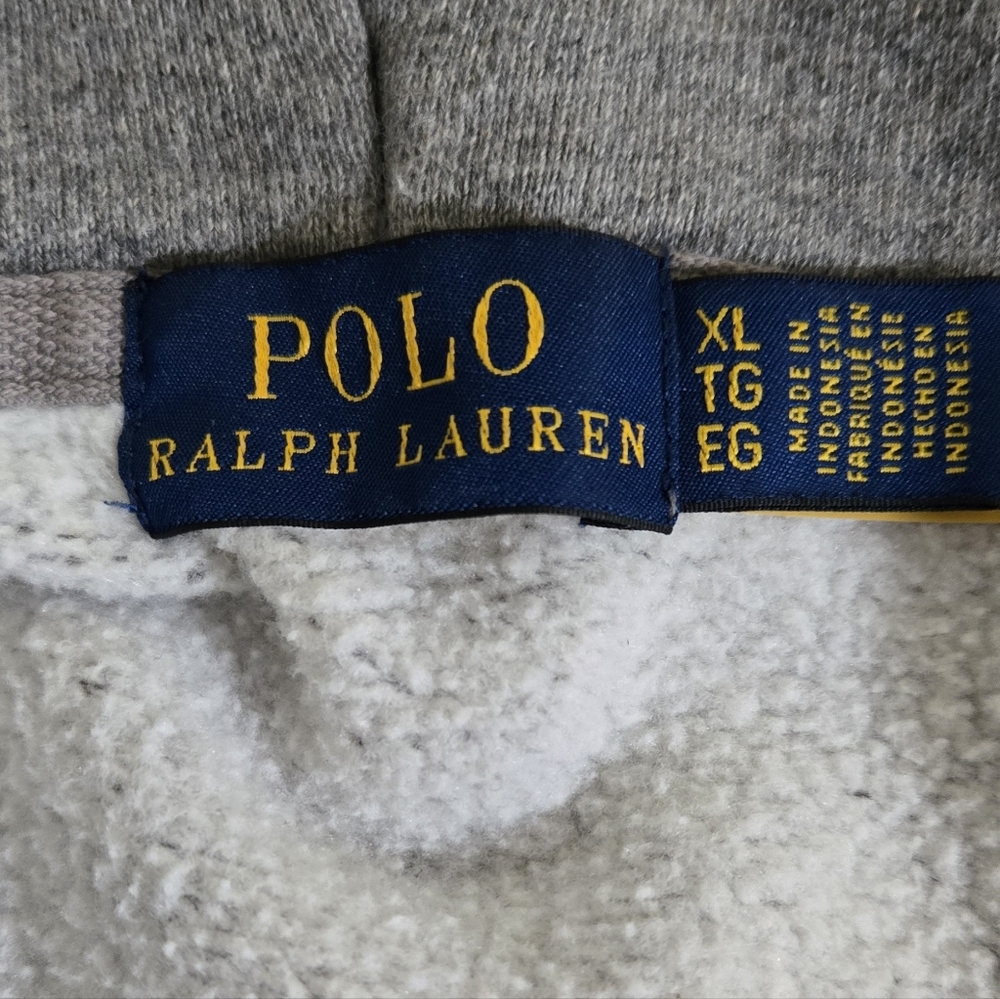 Polo Ralph Lauren Heather Gray Zip Up Sweatshirt Hoodie Size XL - Picture 11 of 11